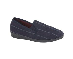 Sleepers Mens Steve Twin Gusset Slipper (Navy) - DF1836