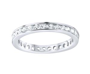 Sterling 925 Silver Eternity Ring - 3mm Channel Set