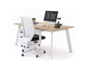 Switch Executive Desk - White Frame [1800L x 800W] - maple black modesty