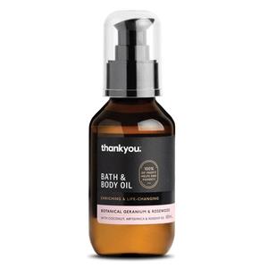 Thankyou Botanical Geranium and Rosewood Bath and Body Oil 100ml