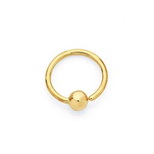 9ct Gold Nose Ring with Ball