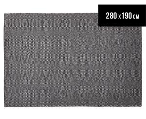 Amalia Scandinavia Flatweave Diamond 280x190cm Rug - Black/White