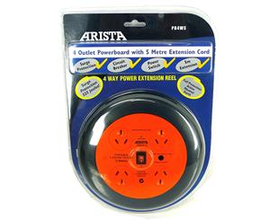 Arista 4 Outlet Surge Protection Power Board 5M Cord Reel Workshop Garage