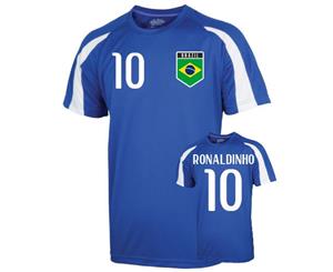 Brazil Sports Training Jersey (ronaldinho 10) - Kids