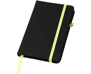 Bullet Noir A6 Notebook With Lined Pages (Solid Black/Lime) - PF2788