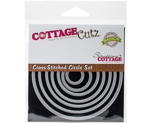 CottageCutz Basics Dies 7/Pkg-Cross Stitched Circle .75" To 3.75"