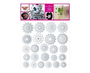 Decorprint Peelable Decals 7.75x7.75 inch Silver Ornaments