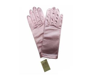 Dents Wrist Length Bridal Satin Evening Gloves - Pink