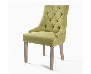French Provincial Dining Chair Oak Leg AMOUR GREEN