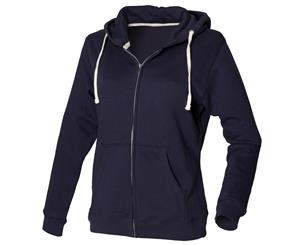 Front Row Womens/Ladies Zip Through Hooded Sweatshirt / Hoodie (Navy) - RW507