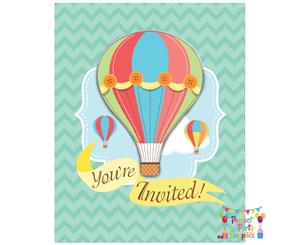 Hot Air Balloon Invitations 8 Pack