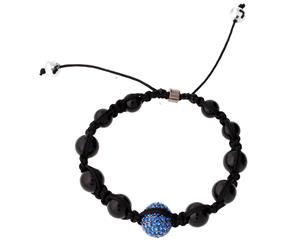 Iced Out Unisex Bracelet - Disco Ball ONE blue - Black