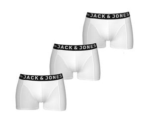 Jack and Jones Men Sense 3 Pack Trunks - White