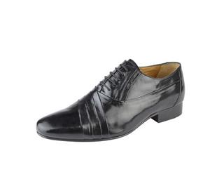 Kensington Mens Oxford Tie Pleated Vamp Casual Leather Shoe (Black) - DF1670