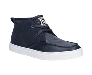 Lambretta Mens Casual Lace-Up Raised Seam Chukka Ankle Boots - Navy