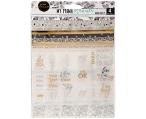 My Prima Planner Washi Stickers 4/Pkg-W/Foil Accents