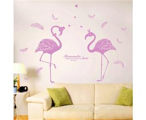 Purple Flamingo Decals Wall Sticker (Size 102cm x 86cm)