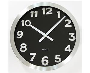 Round Wall Clock Aluminium Modern Decor Silent Quartz