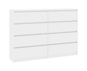 Sideboard High Gloss White 140x35x79cm Chipboard Buffet Server Cupboard