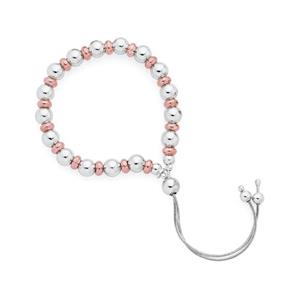 Silver & Rose Plate Ball Friendship Bracelet