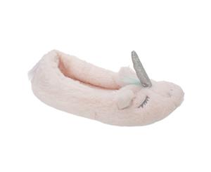 Slumberzzz Womens/Ladies Sparkle Unicorn Slippers (Pink) - SL727