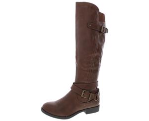 Style & Co. Womens Mayy Faux Leather Buckle Knee-High Boots