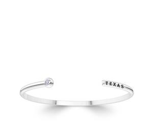 Texas Rangers Diamond Cuff Bracelet For Women In Sterling Silver Design by BIXLER - Sterling Silver