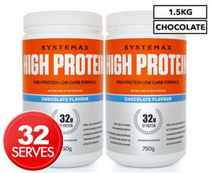 2 x Systemax High Protein Powder Chocolate 750g