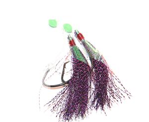 4x Purple Snapper Snatchers Rigs Flasher Circle Hooks Fishing Rig Paternoster Lumo