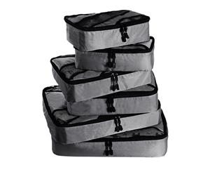 6-Pieces Set Travel Cubes Storage Bag Grey Colour