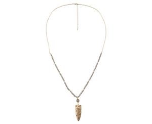 Amber Rose Tribal Edge Pendant Gold