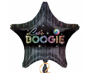 Amscan 18 Inch Star Shaped Lets Boogie Disco Design Foil Balloon (Black) - SG3862