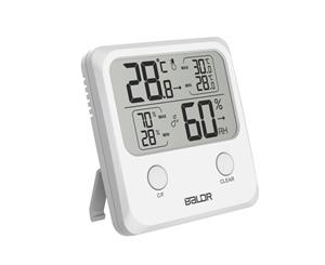 BALDR Digital Thermo-Hygrometer Square Thermometer Monitor - White