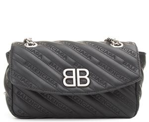 Balenciaga BB Round Chain Small Shoulder Bag - Black