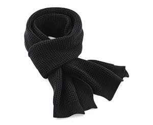 Beechfield Unisex Classic Waffle Knit Winter Scarf (Black) - RW3665