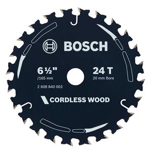 Bosch 165mm 24T TCT Circular Saw Blade for Wood Cutting - CORDLESS