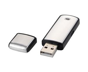 Bullet Square Usb 2Gb Flash Drive (Silver/Solid Black) - PF2119