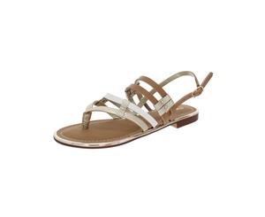 Carlos by Carlos Santana Womens Diego Faux Leather Snake Print Flat Sandals