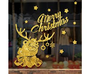 Christmas Gold Bear Wall Sticker (Size70cm x 66cm)