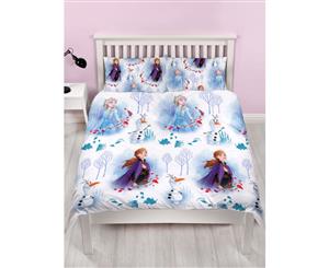 Disney Frozen 2 Element Double Rotary Duvet Set + Matching Curtains 54" Drop