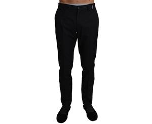 Dolce & Gabbana Black Cotton Dress Formal Trousers Pants