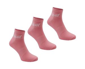 Everlast Women Quarter Sock 3 Pack Ladies - Pink