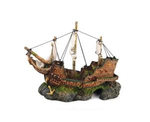 Kazoo Aquarium Ornament Galleon With Sails Medium