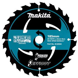 Makita 185mm 24T TCT Circular Saw Blade for Wood Cutting - EFFICUT