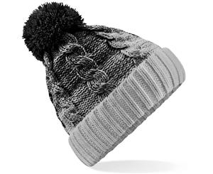 Outdoor Look Womens/Ladies Dunoon Heavy Knit Pom Pom Winter Beanie Hat - Black/LightGrey
