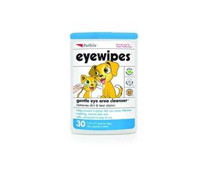 Pet Eyewipes for Dogs & Cats Gentle Eye Area Cleanser - Petkin - 30 Wipes