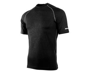 Rhino Mens Sports Base Layer Short Sleeve T-Shirt (Black Heather) - RW1277