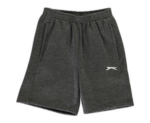 Slazenger Boys Fleece Shorts Pants Bottoms Junior - Charcoal