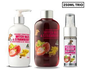 Smiley Dog Organic Witch Hazel & Strawberry Trio Pack 250ml