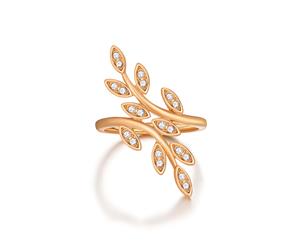 Tendrills Statement Ring with Swarovski Crystals Rose Gold Plated